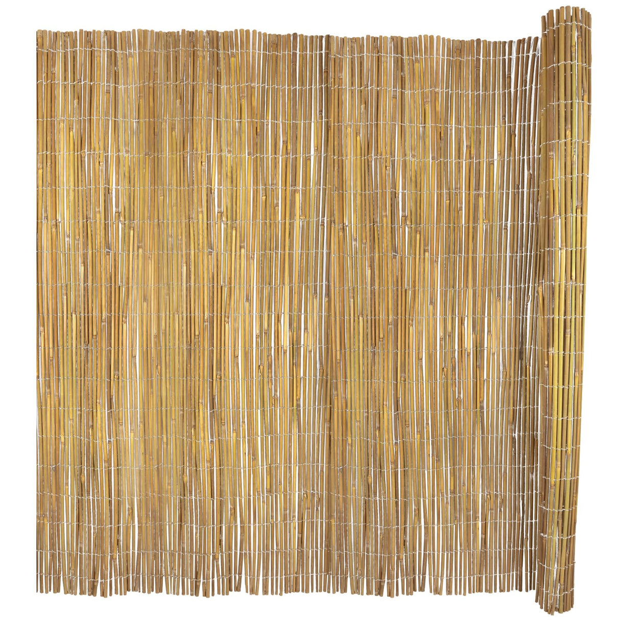 Jollybower 4ft x 8ft x 0.4" D Natural Bamboo Fence, Outdoor Rolled Bamboo Fencing, Decorative Bamboo Privacy Screen for Garden Backyard Balcony Jollybower