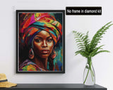 Reofrey DIY Diamond Art Kits for Adults African Woman, Full Drill Round Rhinestone Diamond Painting Kits, Cross Stitch Embroidery Canvas for Crafts Home Wall Decor 30x40cm Reofrey