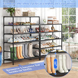 Simple Trending Tall Shoe Rack Organizer Holds 40 Pairs, 10 Tier Large Capacity Shoe Cabinet Storage with Cover for Closet, Black Simple Trending