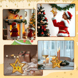 OurWarm Christmas Tree Topper Star Lighted, Wooden Star Tree Toppers Christmas Decorations, Christmas Tree Star Topper with Lights, Rustic Tree Topper for Shelves Tables Indoor Christmas Decorations OurWarm