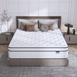 Queen Mattress, 14 Inch Queen Size Mattress in a Box, Medium Firm Hybrid Mattresses, Pocket Spring and Soft Foam for Cool Sleep & Pressure Relief, Strong Edge Support and Motion Isolation SUAYEA