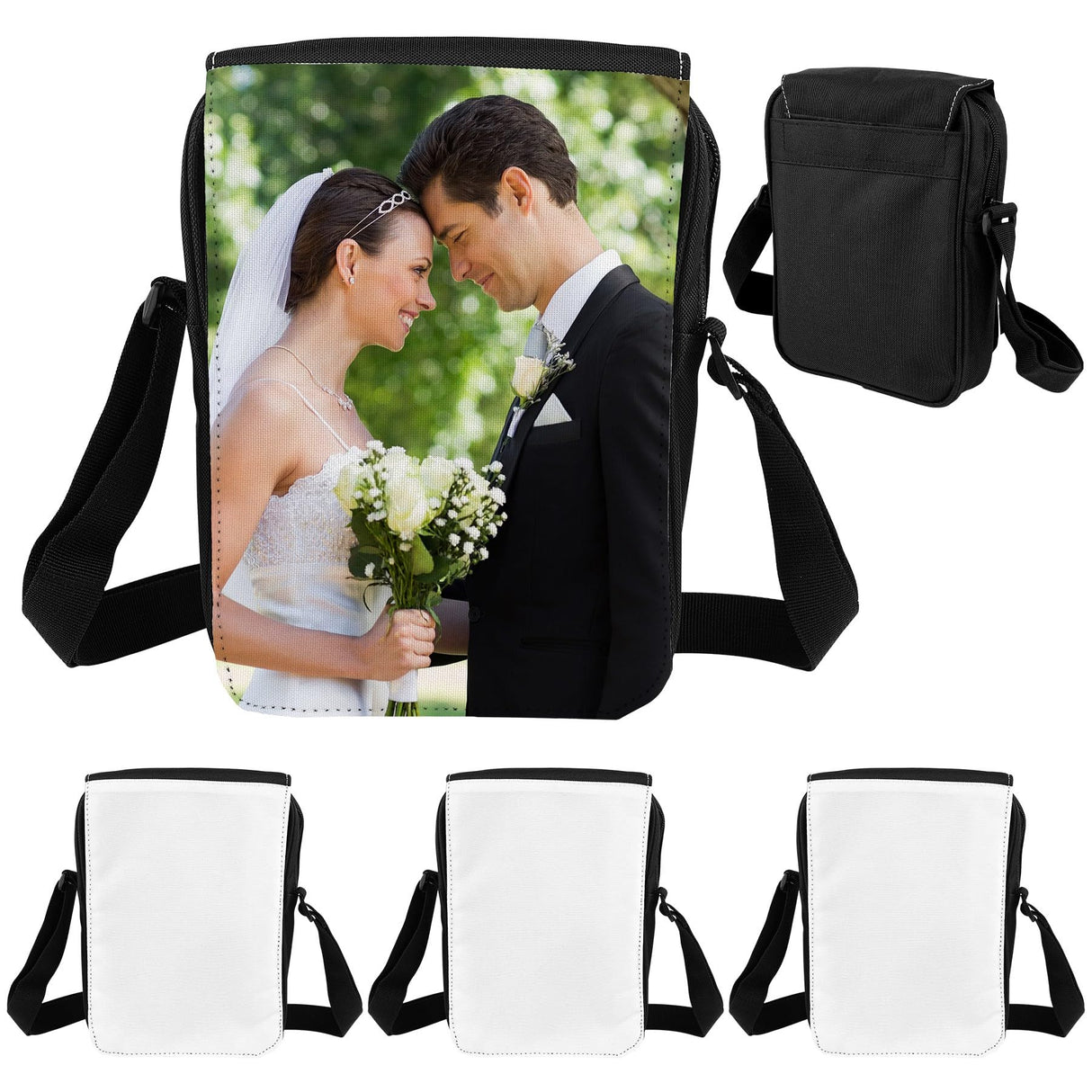 Framendino, 4 Pack Sublimation Bags Sublimation Shoulder Bag Cross Body Bag Blank DIY Sublimation Sport Bag for Birthday Gifts Travel Supplies Framendino