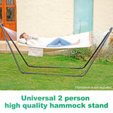 gafete Universal 2 Person Hammock Stand Only, 600 lbs Capacity, Adjustable Heavy Duty Powder-Coated Steel Stand, Multi-Use, Fits 9ft to 14ft Hammocks, XXL Size (Black) gafete