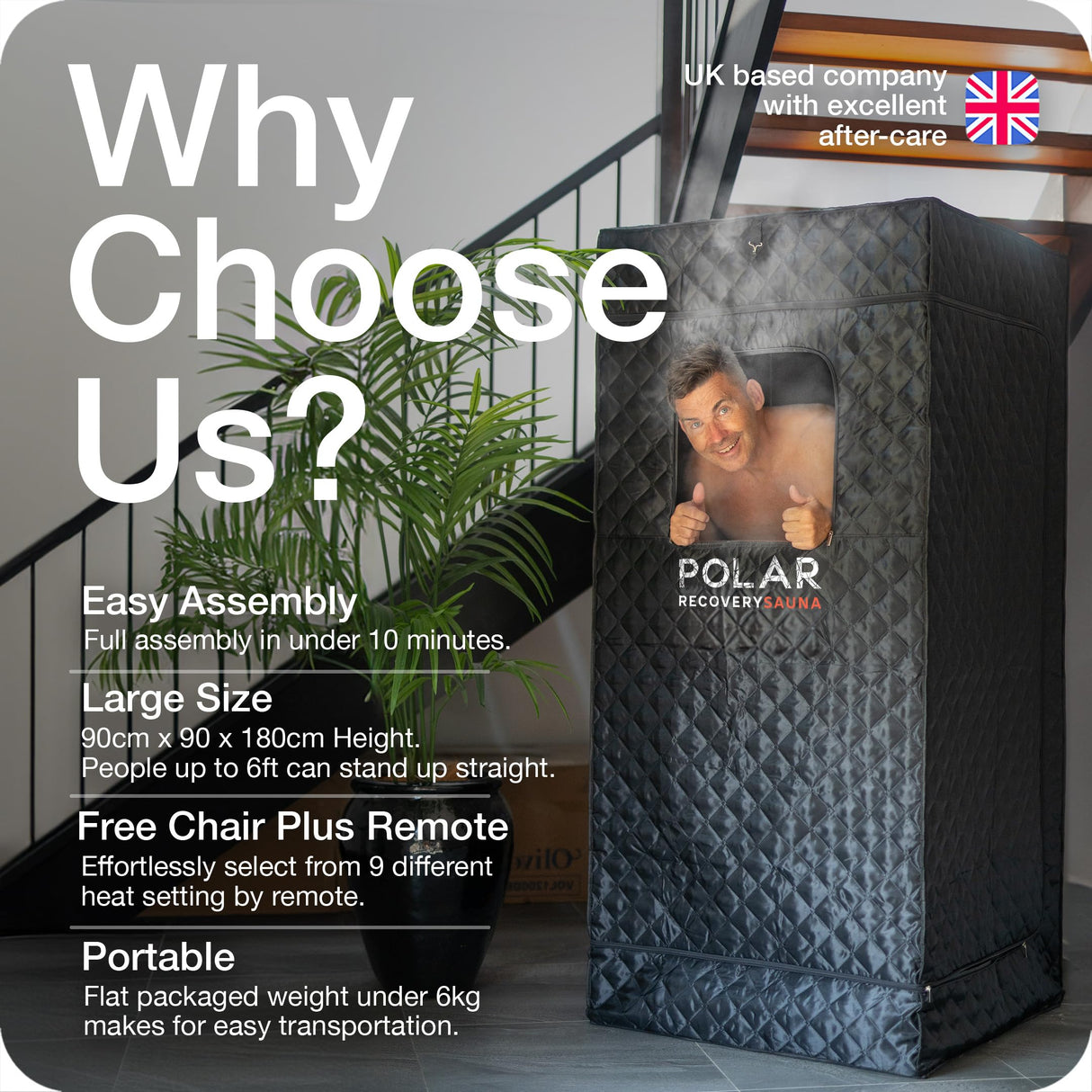 Polar Recovery Sauna/Poartable Steam Sauna for Recovery/Sauna Tent, Black Polar Recovery