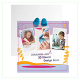 ATARAXIA ART 3D Stencil Book 40 Patterns, Drawing Molds Design Paper for 3D Pen, Reusable Colorful 20 Sheets 40 Pattern, Clear Pad & 2 Finger Caps, Painting Graffiti Template for 3DPen Kids DIY Gifts ATARAXIA ART