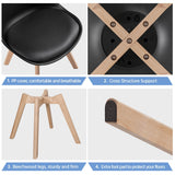 Yaheetech Modern Mid Century Eiffel Inspired Dining Chairs Set of 4, Black, Ergonomic Design with Cushion, Beech Wood Legs Yaheetech
