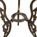 Yaheetech 3-Piece Outdoor Bistro Set w/Rose Design, Rust-Resistant Cast Aluminum Table and Chairs w/Umbrella Hole for Balcony Backyard Garden - Bronze Yaheetech