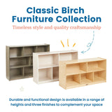 ECR4Kids 5-Compartment Mobile Storage Cabinet, 24in, Classroom Furniture, Natural ECR4Kids