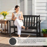 Ciokea 44" Outdoor Bench, HDPE Weatherproof Garden Bench, 2-Person Porch Benches with 550 Lbs, Waterproof Patio Benches for Outside Balcony Deck Backyard, Black Ciokea