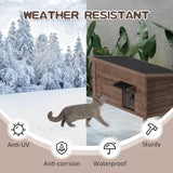 Kinchoix Outdoor Cat House Feral Cat Shelter Fully Insulated Outside Feral Cat Enclosure Wooden for Multiple Cats Possum Stray Condos Barn Cat Weatherproof Cathouse 34.4" L x 21.7" W x 27.2" H Kinchoix