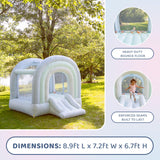 Bounceland Daydreamer Mist Bounce House, Pastel Bouncer with Slide, 8.9 ft L x 7.2 ft W x 6.7 ft H, UL Blower Included, Basketball Hoop, 30 Pastel Plastic Balls, Trendy Bouncer for Kids Bounceland