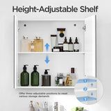 Yaheetech Bathroom Mirror Cabinet, Medicine Cabinet with 2 Frameless Mirrored Doors, Wall-Mounted Storage Cupboard with Adjustable Shelf for Living Room, Laundry Room, Mudroom Yaheetech