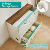 Tltaroni Murphy Bed Full Size Cabinet with Drawer Hidden Beds with Charging Station, Farmhouse Wood Space-Saving Hidden Folding Chest Cabinet Bed for Bedroom, Office, School，Rustic White Tltaroni