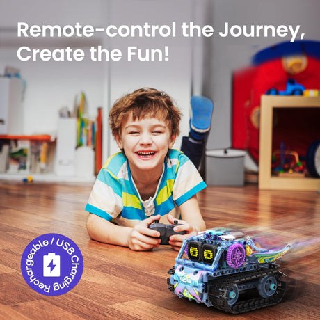Sillbird Robot Building Kit with Remote Control STEM Gifts for Kids Boys Ages 8-12, Coding Robotic Technic Creative Toys for Birthday - Build 5in1 Model with 433 Pieces Sillbird