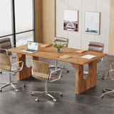 Tribesigns Modern Executive Desk, 70.9" Large Office Computer Desk, Conference Table Meeting Room Table, Simple Workstation Business Furniture for Home Office, Brown Tribesigns