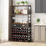 Homeiju Wine Cabinet with Storage, Bar Cabinet with Wine Rack, 6-Tier with Tabletop, Storage Drawer and Wine Storage for Home Bars Homeiju