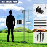 Gtongoko Smart Bird Feeder Pole, 79 Inch New Upgraded Hummingbird House Pole for Outdoor, Bird Buddy Pole, Bluebird House Pole Mount Kit, Adjustable Heavy Duty Bird Feeder Stand, Black Gtongoko