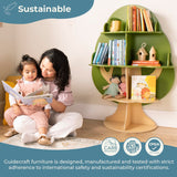 Guidecraft Kids Tree Bookshelf: Montessori Bookcase & Kids Toy Storage Organizer | Green Wooden 4 Tier Book Display | Nursery Furniture | Toddler Themed Book Shelf | Bedroom and Playroom Organizer Guidecraft