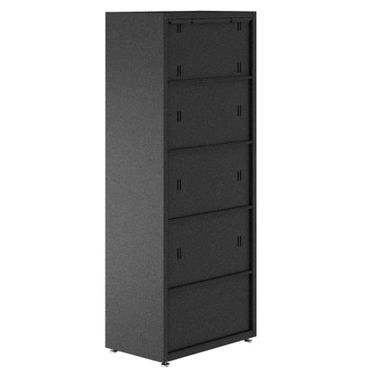 Manhattan Comfort Fortress Standing Cabinet Storage, Black/Gray