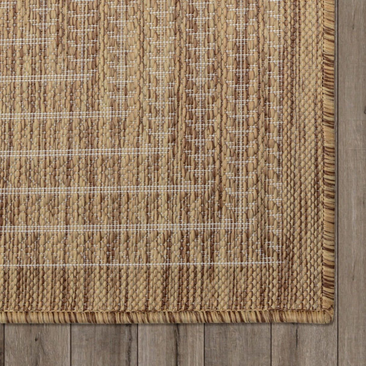 Adiva Rugs Outdoor Indoor Area Rug, Weather Resistant, Easy to Clean, Stain Resistant Floor Mat for Dining Room, Backyard, Deck, Patio (Wooden, 5' x 7') Adiva Rugs