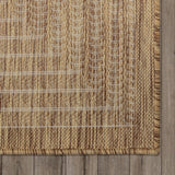 Adiva Rugs Outdoor Indoor Area Rug, Weather Resistant, Easy to Clean, Stain Resistant Floor Mat for Dining Room, Backyard, Deck, Patio (Wooden, 5' x 7') Adiva Rugs