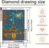 5D Diamond Painting Kits for Adults, Landscape Eiffel Tower Diamond Art Kits for Adults Beginner, DIY Full Drill Diamond Dot Gem Painting for Home Wall Decor 12x16inch BYGFHLYW