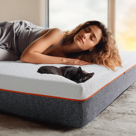 Marsail 10 Inch Twin Size Mattress, Cooling Gel Memory Foam, Fiberglass Free Breathable Cooling Bed Twin Mattress, Medium-Firm in A Box Marsail