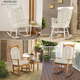 ROFIEJOX Rocking Chair Cushion - Chenille Fabric, High-Density Sponge, Durable Comfort Non-Slip Bottom Tufted Seat Pads with Ties, Chenille︱Oyster White, 44x19x4 inch ROFIEJOX
