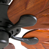 Honeywell Ceiling Fans Willow View, 52 Inch Tropical Indoor Ceiling Fan with No Light, Pull Chain, Three Mounting Options, Hand Carved Wooden Leaf Blades - 50501-01 (Bronze) Honeywell Ceiling Fans