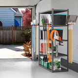 TORACK Garden Tool Organizer Wall Mount, Garage Folding Chair Storage Rack, Tools Rack for Shovels, Rakes, Broom, Ladders, Hooks for Keyhole Style Shelving Unit TORACK