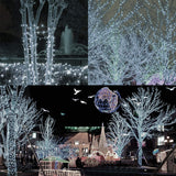 LJLNION 300 LED String Lights Outdoor Indoor, Extra Long 98.5FT Super Bright Christmas Lights, 8 Lighting Modes, Plug in Waterproof Fairy Lights for Holiday Wedding Party Bedroom Decorations ( White) LJLNION