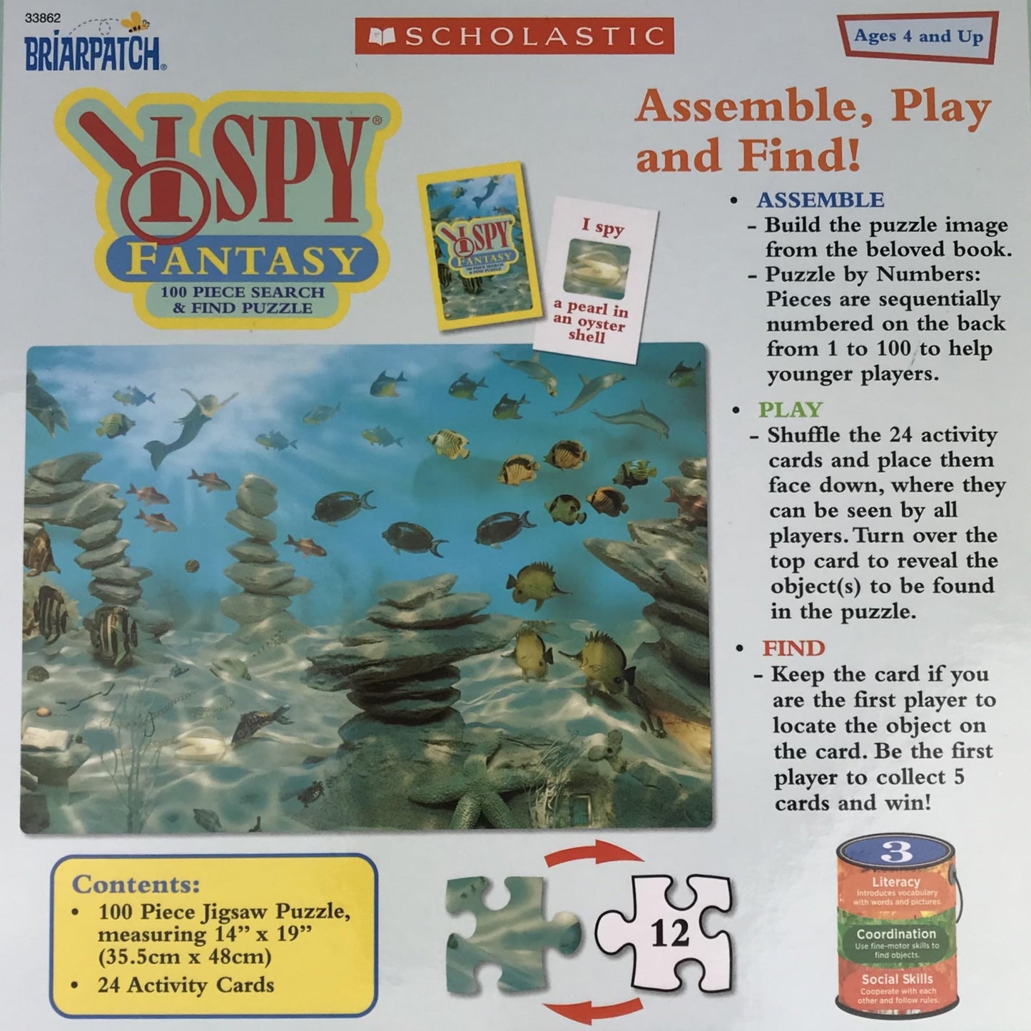 Briarpatch, I SPY Fantasy 100 Piece Search and Find Jigsaw Puzzle, Based On Search and Find Books, Preschool Learning for Kids