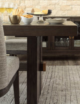 Signature Design by Ashley Burkhaus Traditional Rectangle Extension Dining Room Table, Dark Brown Signature Design by Ashley