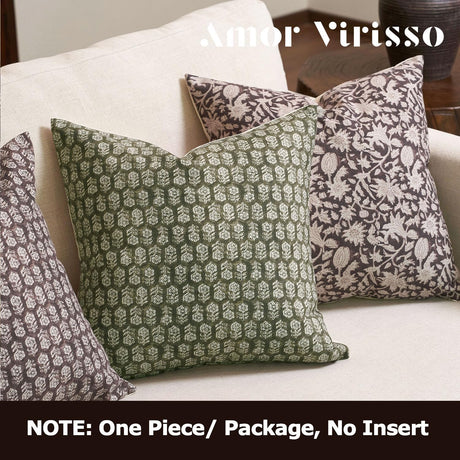 Amor Virisso 20x20 Pillow Covers Floral Pillow Covers Farmhouse Neutral Pillow Covers Decorative Pillows for Couch Accent Sofa Pillows 1PC, Olive Green Amor Virisso