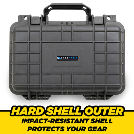 CASEMATIX Hard Gun Case for Pistols - TSA Approved Waterproof & Shockproof Gun Cases for Pistols, Compact 9mm Gun Case for Carrying Handgun with Scope and Accessories CASEMATIX
