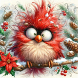 Canrichshop 5D Red Bird Diamond Art Painting Kits for Adults,Christmas Cute Bird Diamond Painting Kits for Beginners,Full Drill Diamond Dots,Gem Art Crafts for Adults Wall Decor 14x14inch Canrichshop