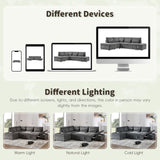 Merax 107'' L Shape Modular Sectional Pull-Out Sofa with Wide Seats & Movement Storage Ottoman & USB & Adjustable Armrests, Free Combination Oversize Chenille Sofa for Living Room & Apartment, Grey Merax