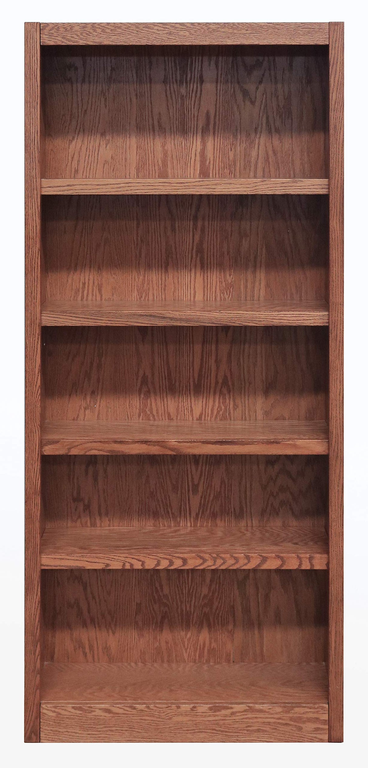 Midas 72" Five Shelf Bookcase in Dry Oak Finish by Concepts In Wood Concepts In Wood