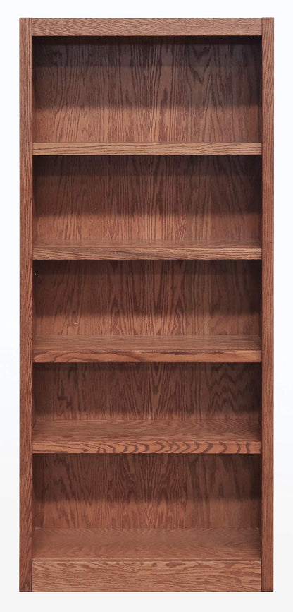 Midas 72" Five Shelf Bookcase in Dry Oak Finish by Concepts In Wood - WoodArtSupply