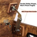 Timberer Storage Chest, Wooden Storage Bench, Entryway Shoes Bench with 2 Safety Hinges, Retro Storage Trunk for Living Room, Bedroom, 15.7 x 31.5 x 18.9 Inches, Rustic Brown Timberer