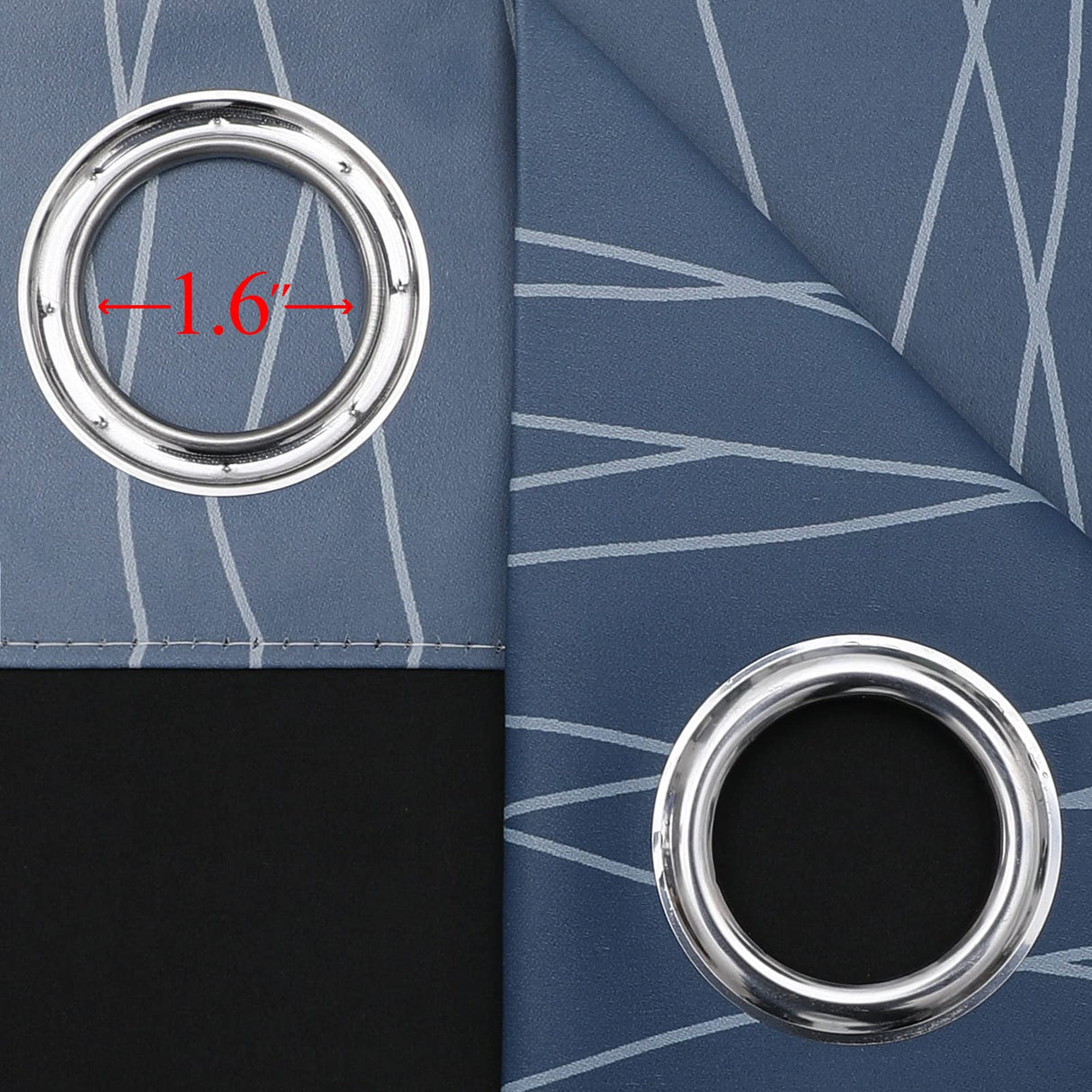 Estelar Textiler Navy Blue and Greyish White Blackout Curtains 108 Inches Long, Thermal Insulated Long Curtains for Bedroom, Full Light Blocking Energy Saving Drapes for Living Room,52Wx108L, 2 Panels Estelar Textiler