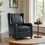 Genuine Leather Recliner Chair for Adults, Top-Grain Leather Manual Recliner with Classic Design, Comfortable Armchair for Living Room, Bedroom or Theater Use CHERS