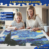 STAOOF Puzzle Board, 1500 Pieces Plastic Rotating Puzzle Table with Drawers and Cover - 35" x 27" Portable Jigsaw Puzzle Board for Adults - Puzzle Tray Accessories - Lazy Susan Spinning Puzzle Boards STAOOF