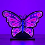 Elumina Decor - Butterfly Infinity Mirror Night Light - LED Butterfly Nightlight for Kids - USB-Powered with Dimmer Switch - 3D LED Infinity Light - Bedroom Decor for Boys, Girls & Teens - 12" x 13" Elumina Decor