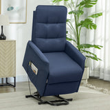 HOMCOM Power Lift Recliner Chair for Elderly, Fabric Lift Chair Sofa with Remote Control, Side Pockets, Pocket Spring, Tufted Back, Quick Assembly, Deep Blue HOMCOM