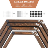 Hexagon Floating Shelves Set of 8 Wood Hexagonal Shelves Brown Wall Decor and Storage Racks for Living Room Floating Honeycomb Plants Shelf Farmhouse Wall Hexagon Hanging Shelf for Bedroom Home CADUKE