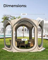 Mars Explo Screen Pop Up House Room Tent, Canopy Sun Shade Shelter for Camping, Patio, Backyard, Deck & Outdoor Activities, Portable Gazebo, Not Waterproof, 10'x10',Beige Mars Explo