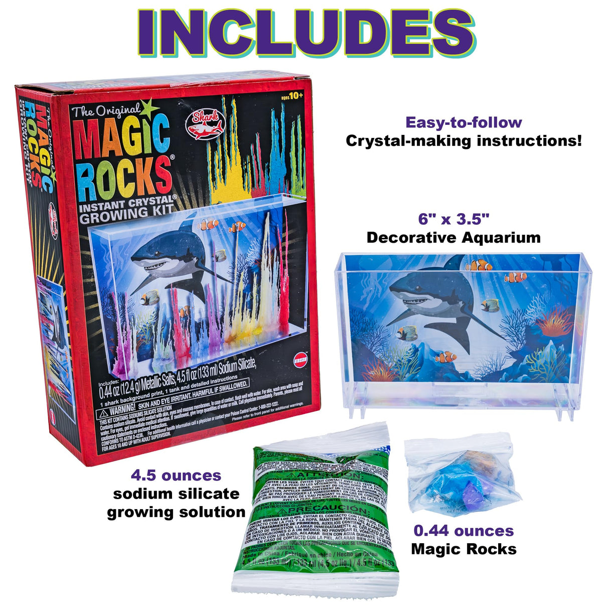 Toysmith Magic Rocks Instant Crystal Growing Kit (Assorted Styles) Toysmith