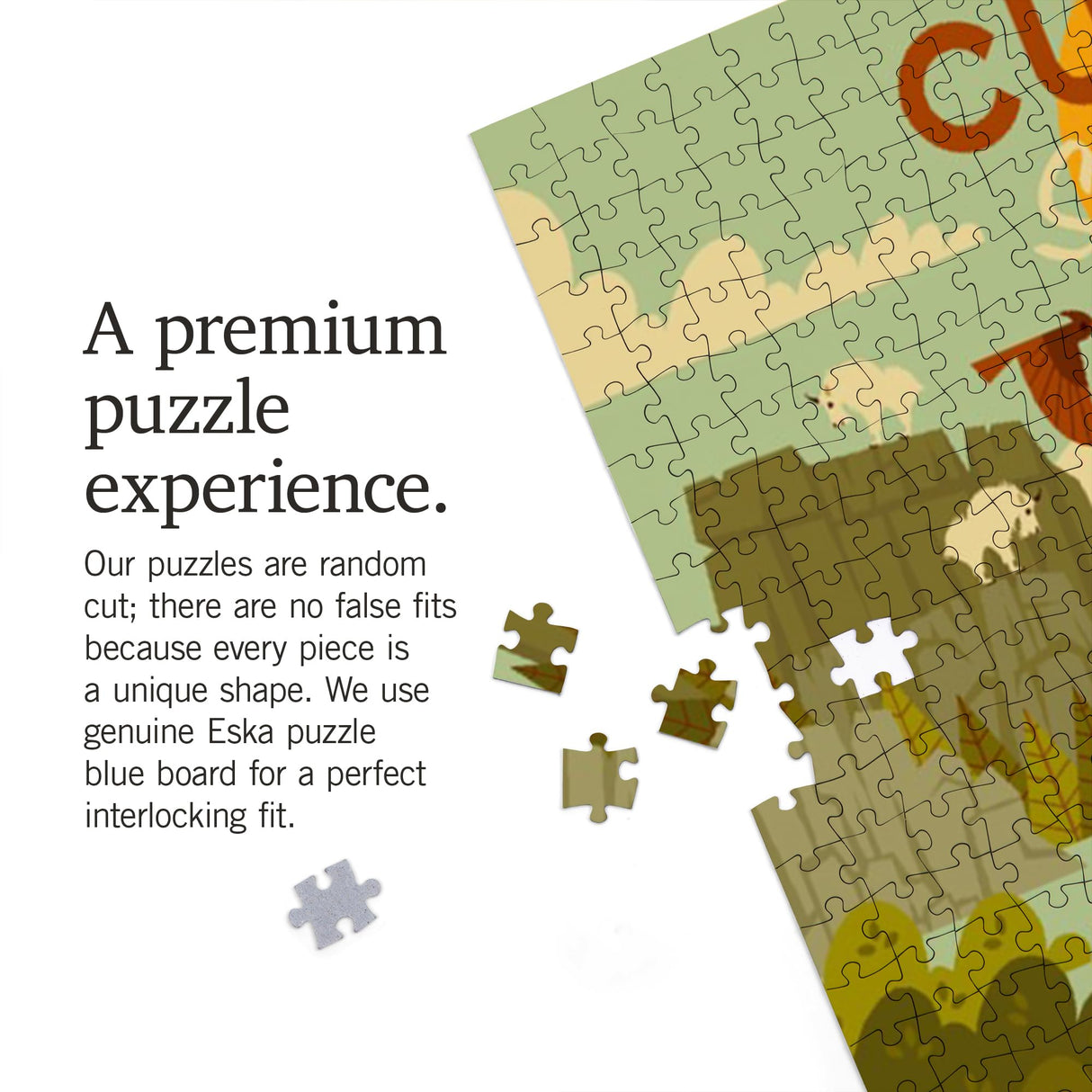 Lantern Press Made in USA Puzzle for Adults - 1000 Pieces, Reference Poster, Premium Box, Custer State Park, South Dakota, Geometric Lantern Press