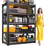 AOAORGG 5-Tier Garage Shelving Heavy Duty Storage Shelves, Adjustable Metal Shelving Unit, Utility Garage Organizer Shelf for Basement, Pantry, Kitchen, Warehouse,supermarket, 15.7"D x 35.4"W x 71.2"H AOAORGG